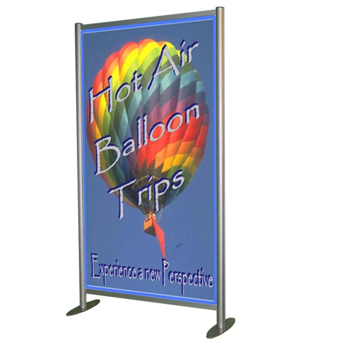 Free standing signs in aluminium frame stands